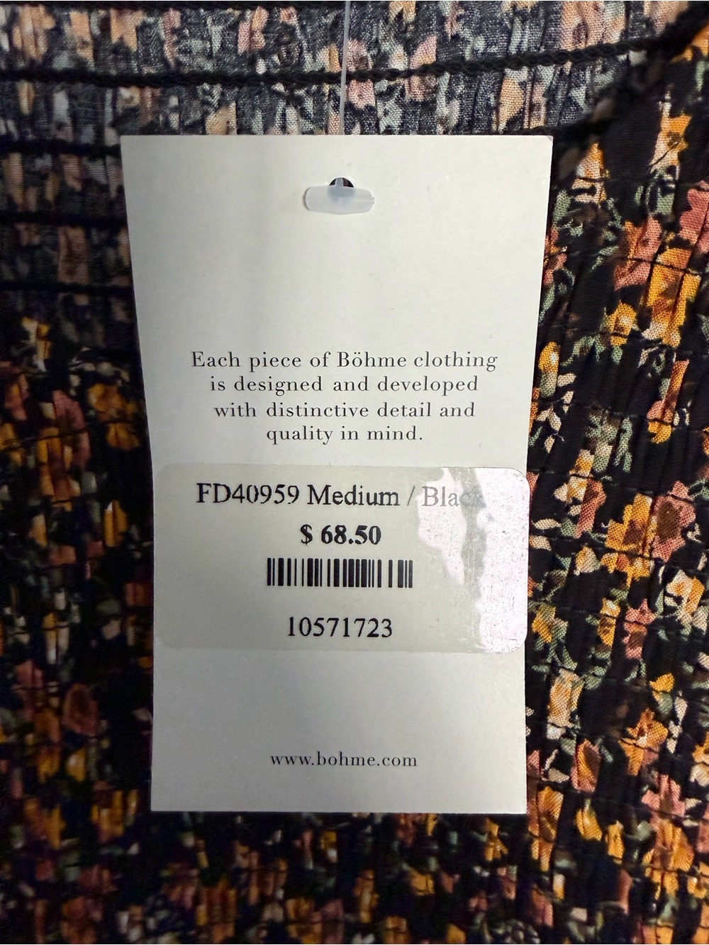 Bohme Domhnall Black Floral Midi Dress - Picture 3 of 3